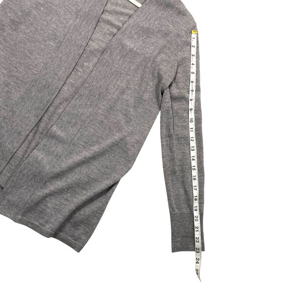 Talbots Pure Italian Merino Wool Open Cardigan Sweater S light gray neutral - Picture 7 of 7